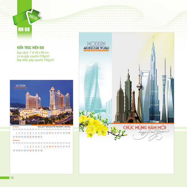 In Lịch treo tường